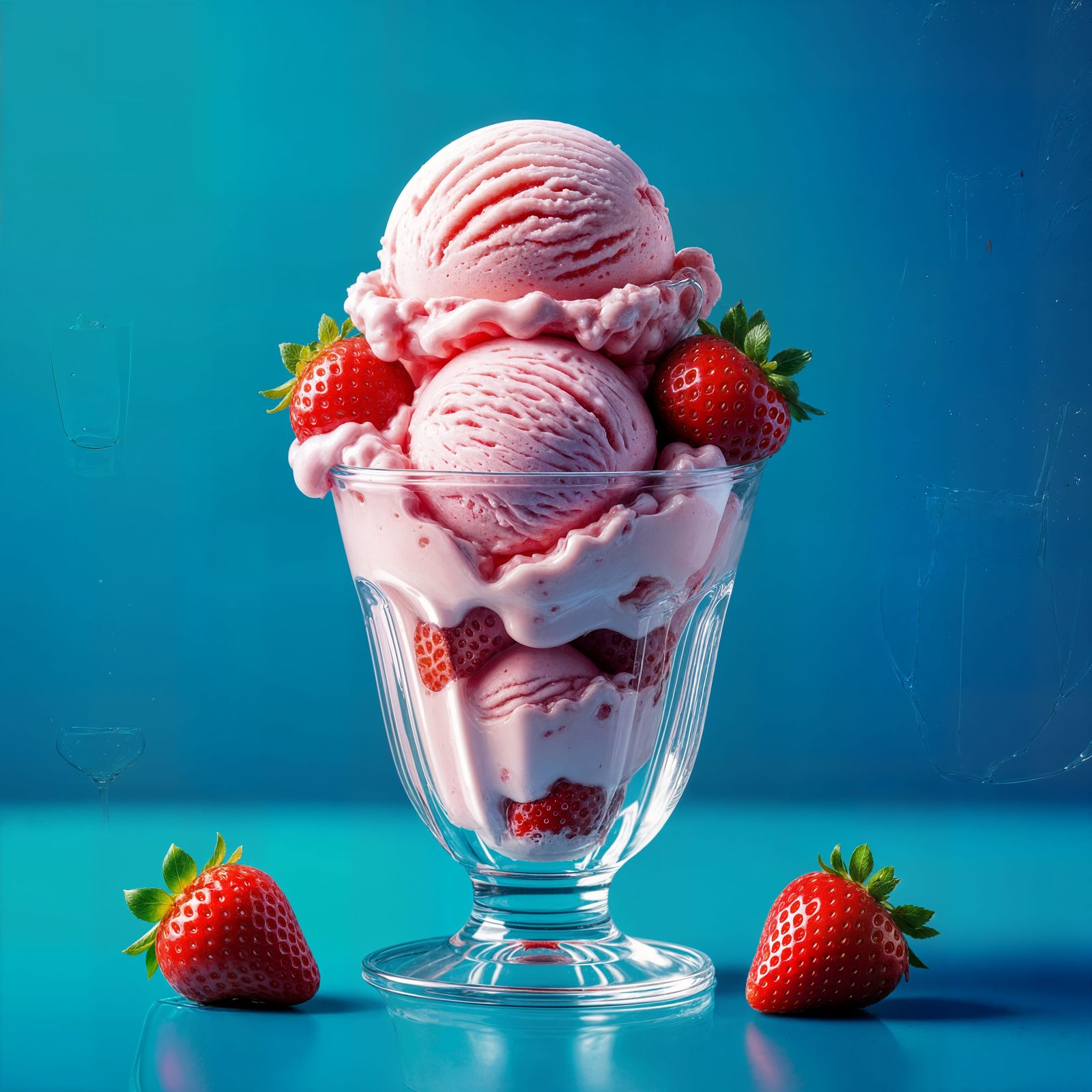 Delicious Strawberry Ice Cream in Ultra Quality 8k
