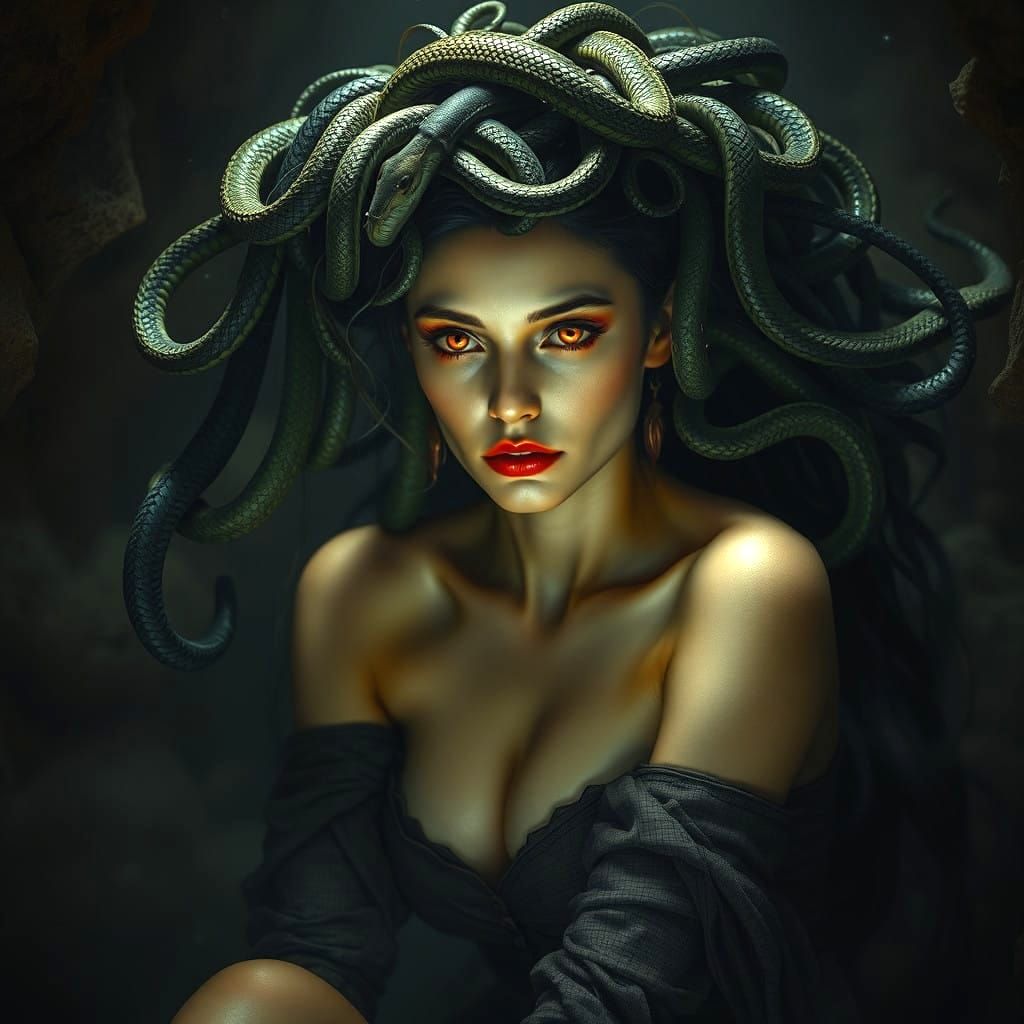 Medusa's Fierce Gaze in Vivid HDR