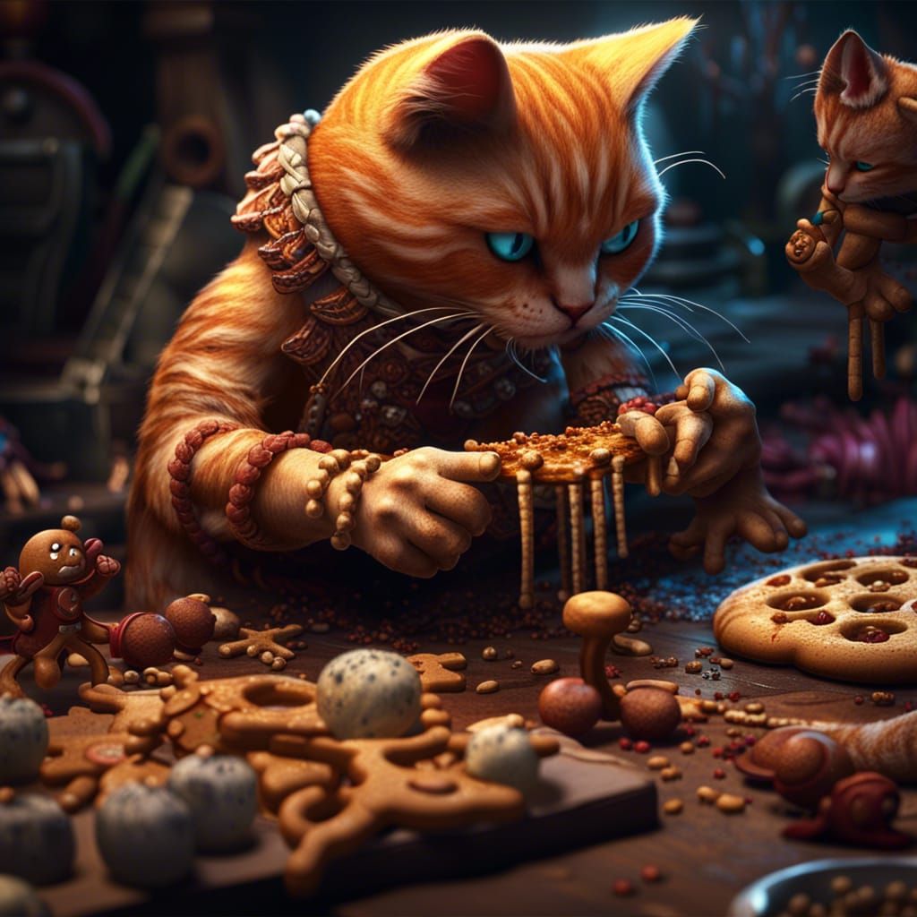 Gingerbread Man's Disturbing Feast: A Matte Painting