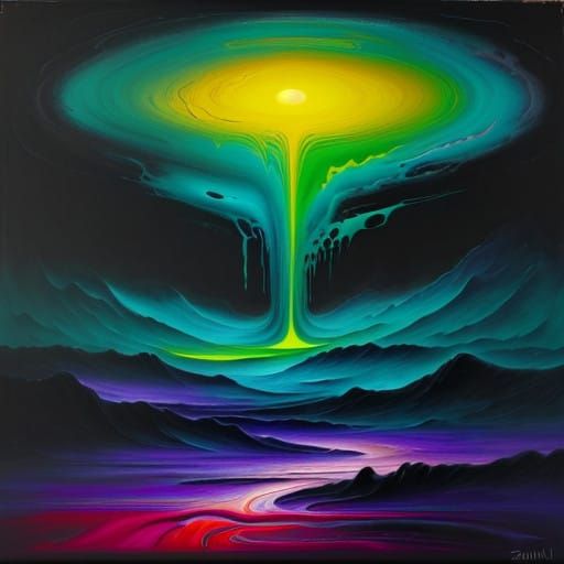 Landscape with impasto textures