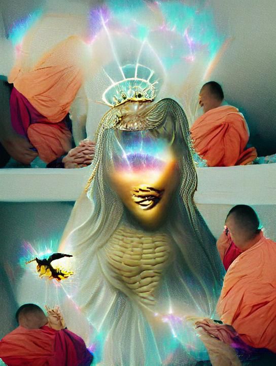 Ethereal Divine Being Radiating Light and Power