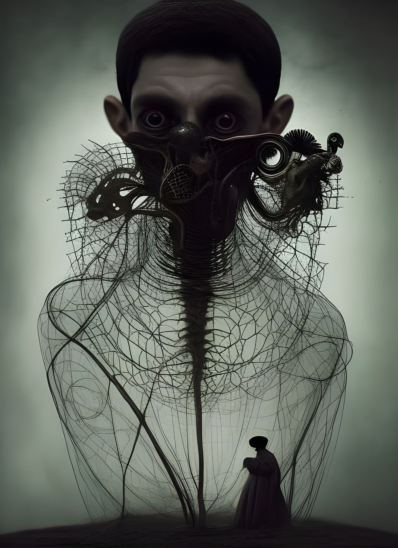 Eldritch Portrait with Sci-Fi Refraction in Paranormalpunk S...