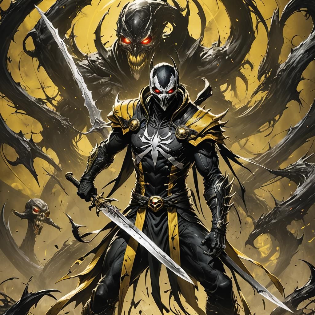 Warrior with Sword in Comic Book Style