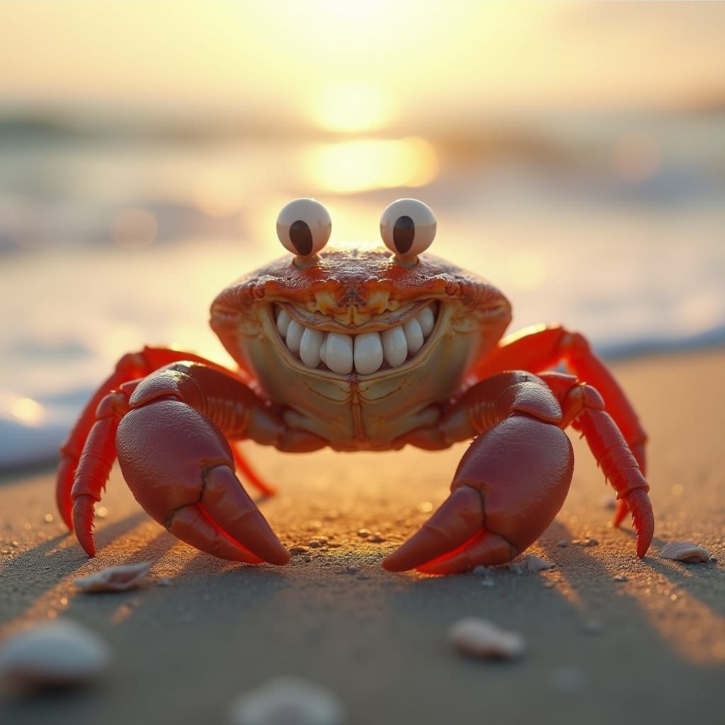 Warm Smile on the Beach in Photorealistic Style