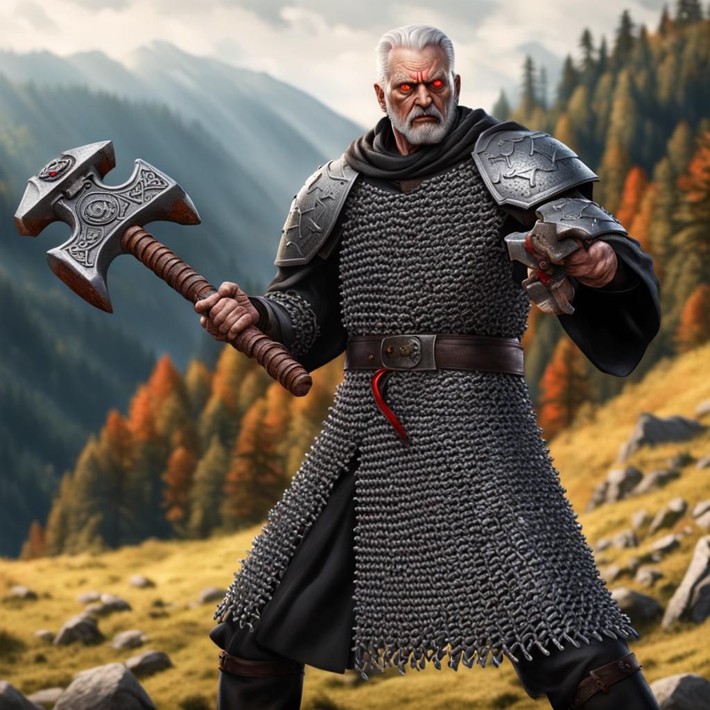 Priest in Chainmail with War Hammer