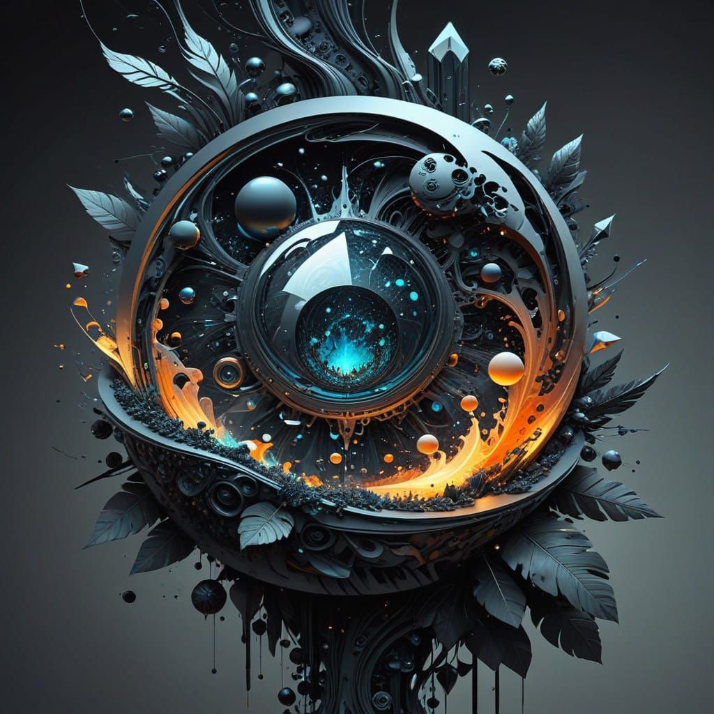 Luxurious Geometric Dreamscape in Cyberpunk Style