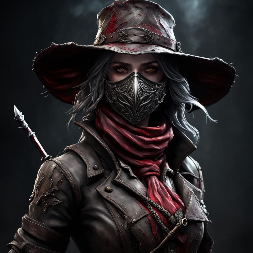 Bloodborne Female Hunter in Acrylic Style