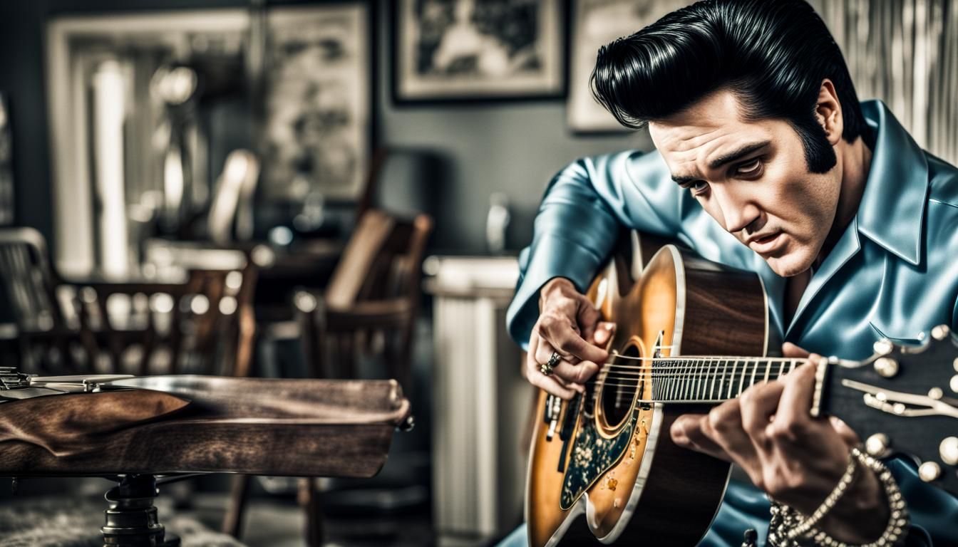 Humorous Hyperrealistic Image of Elvis Presley