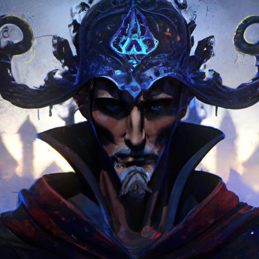 Hades Portrait in Art Nouveau Style