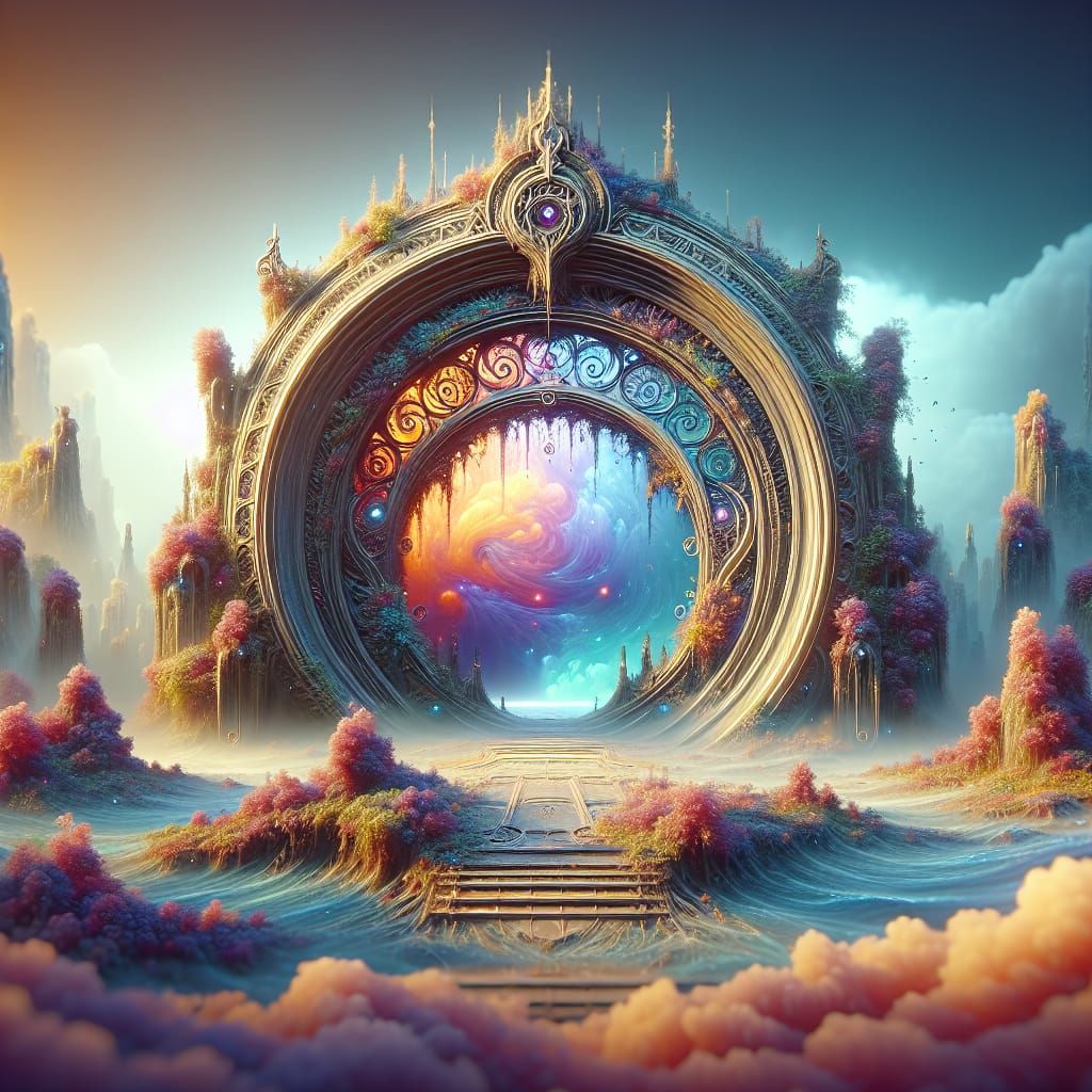 Enchanted Mythical Portal in Fantasy Digital Art