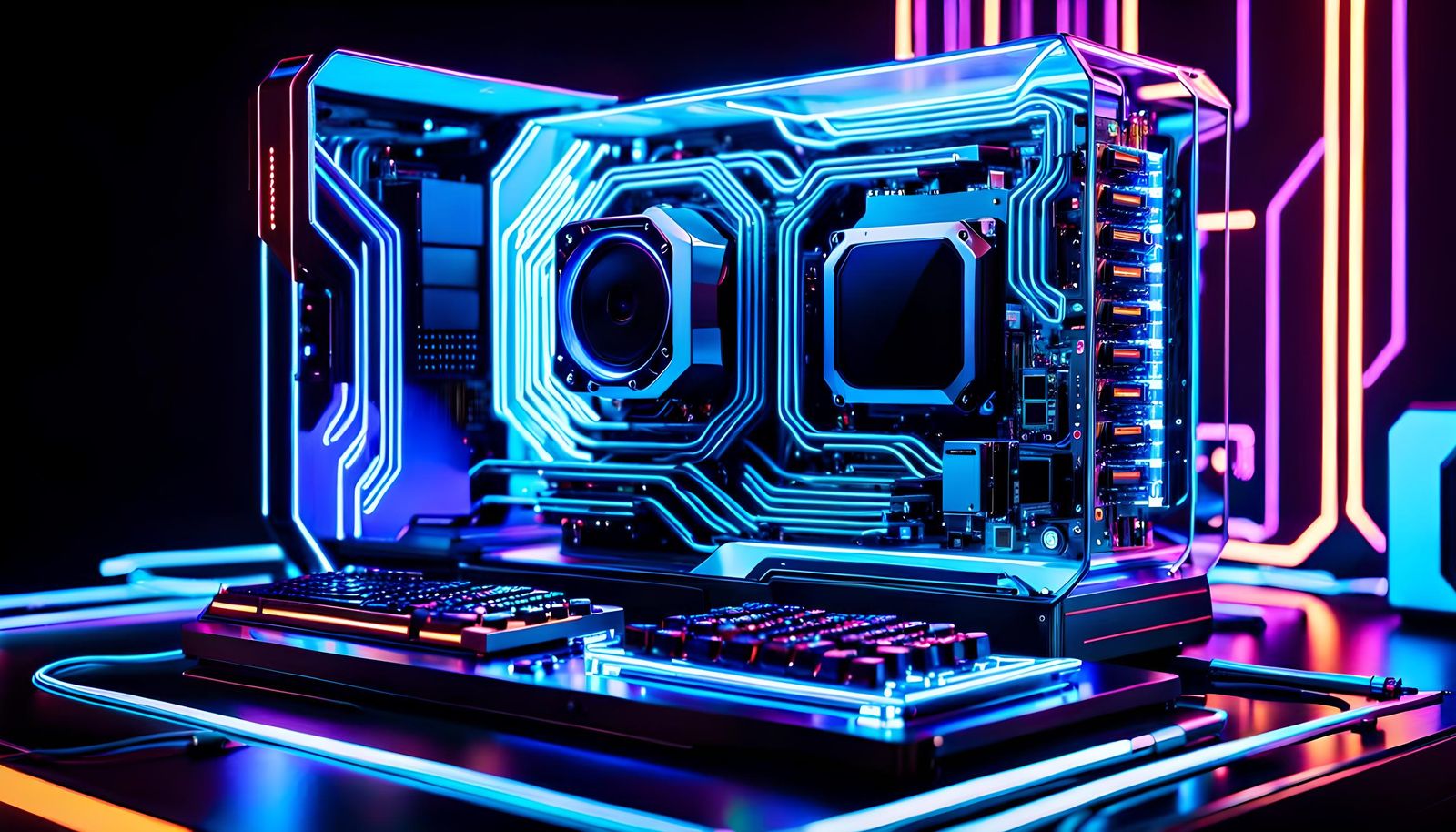 Abstract Gaming PC Design in 1080p