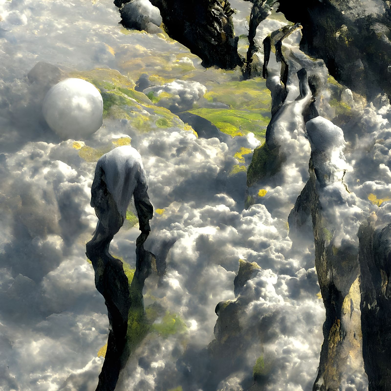 Surreal World Walker in Sylvan Landscape, 3D Shading