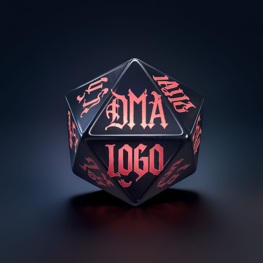 DMA Logo on D20 Die in 3D Graphic Design