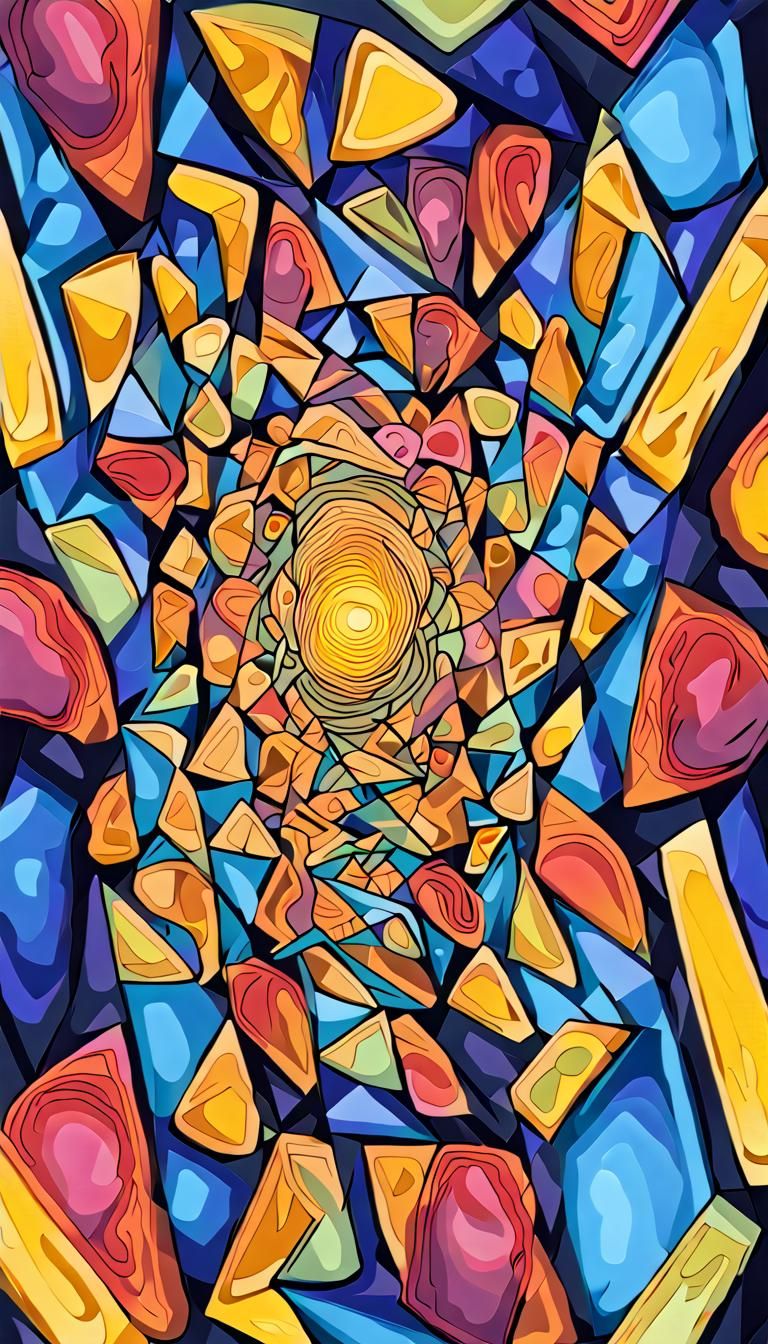 Optical Art Pattern in Bright Cool Colors