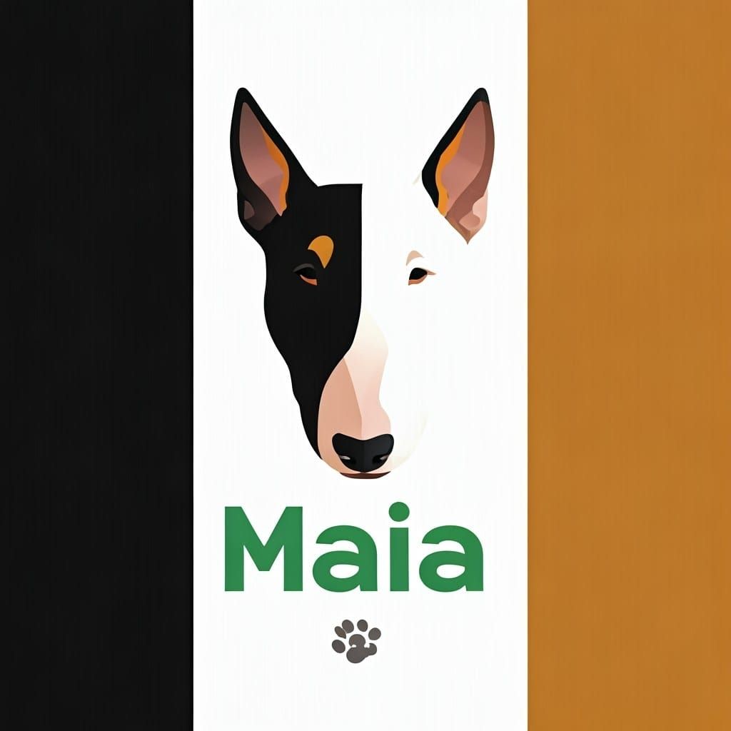 Minimalist Bull Terrier Logo with Geometric Elements