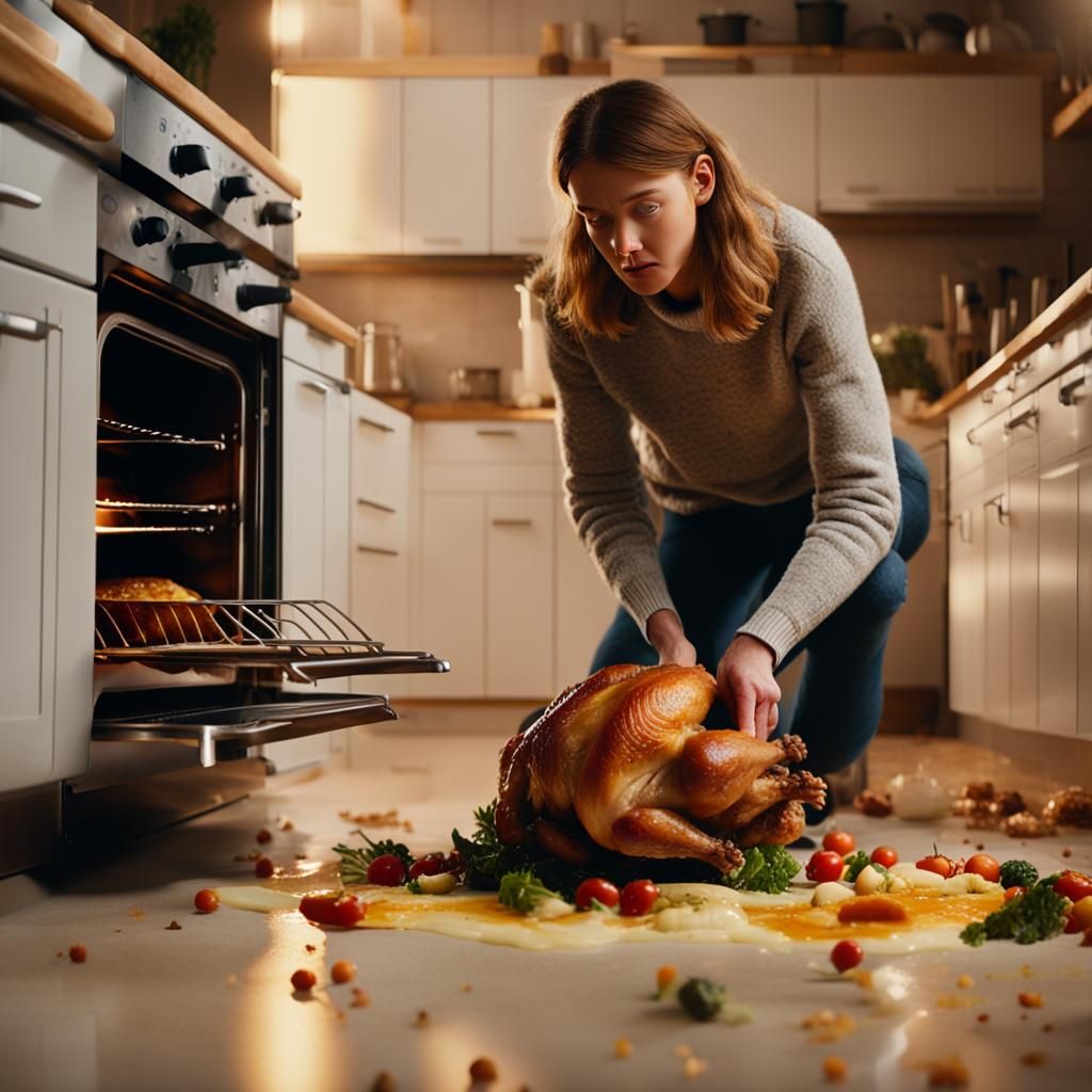 Comedic Turkey Disaster in Cinematic Style