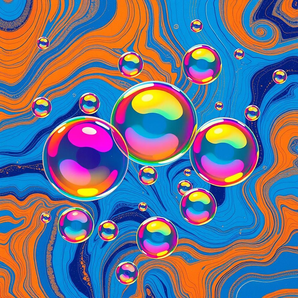 Vibrant Abstractions in Complementary Colors