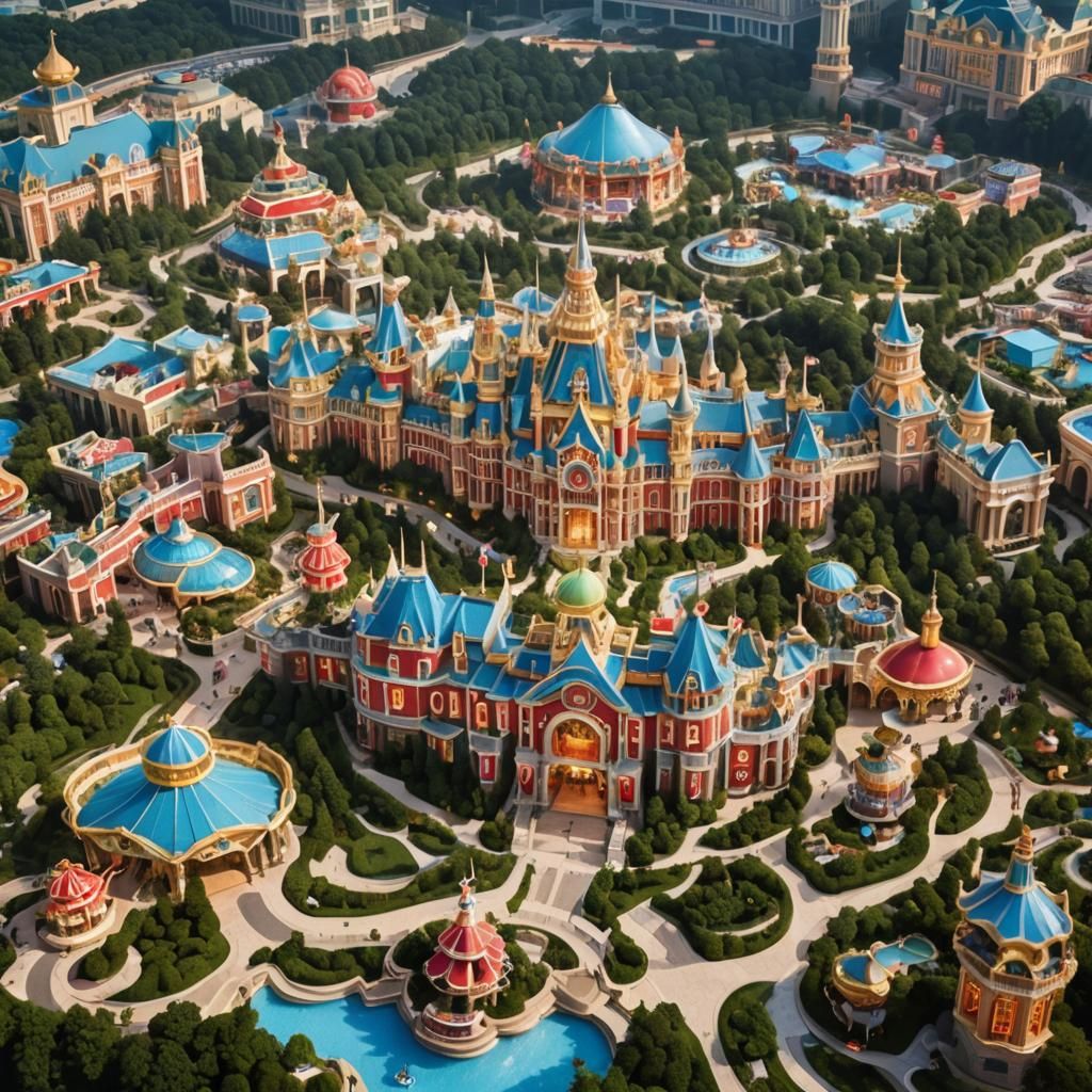Grand Theme Park Reserved for Private Event
