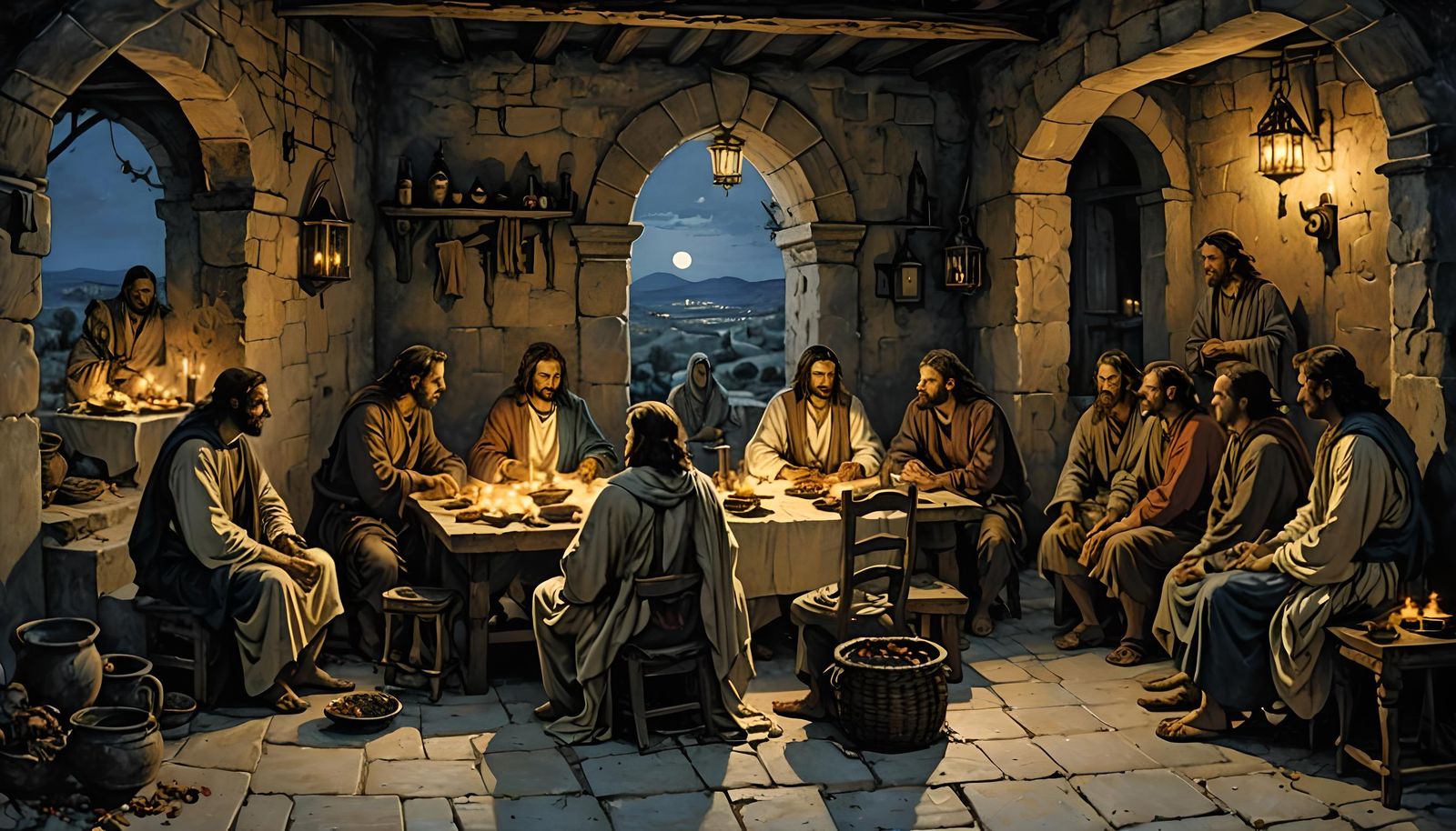 Jesus and Disciples in Ancient Israel, Rackham Style