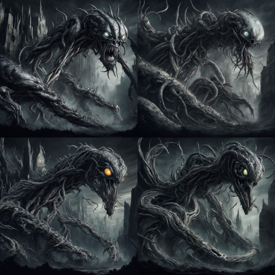 Surreal Biomechanical Horror in Dark Urban Decay