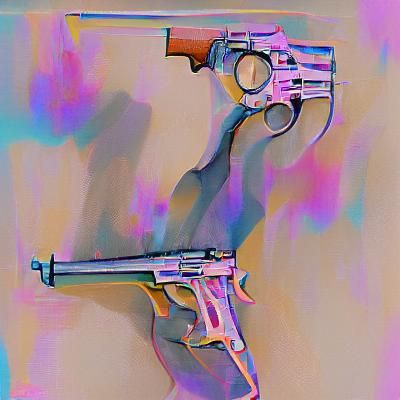 Detailed Silhouette of a Pistol