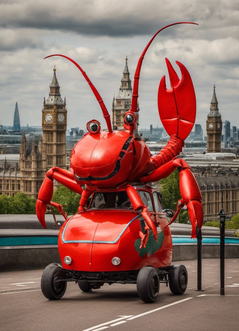 Giant Lobster Roller-Skating Through London