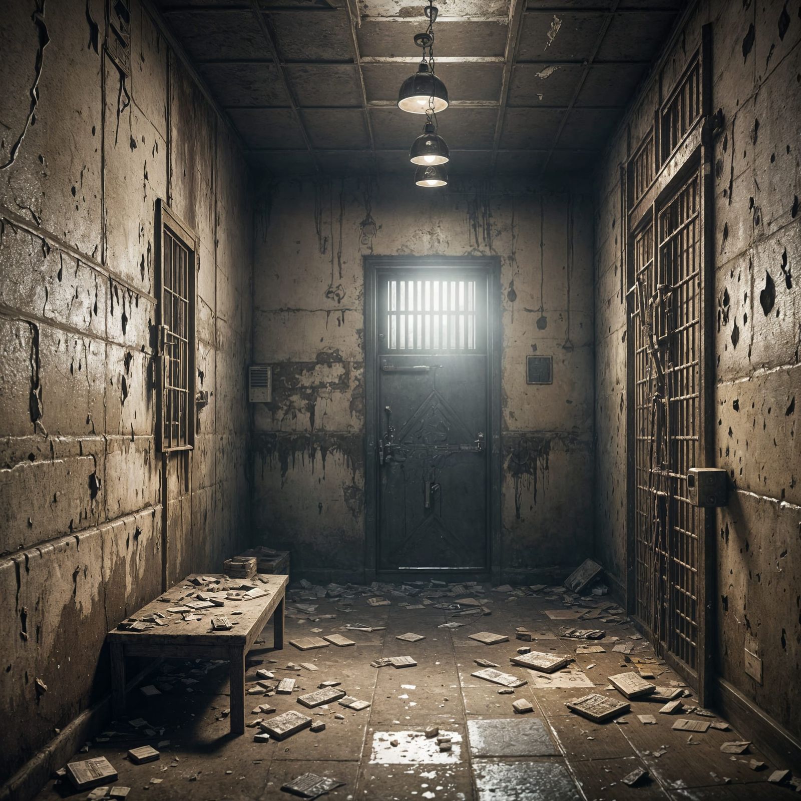 Grim Prison Cell in Cinematic 3D Game Style