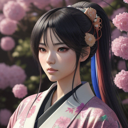 Surreal Digital Anime Idol in Kawaii Style