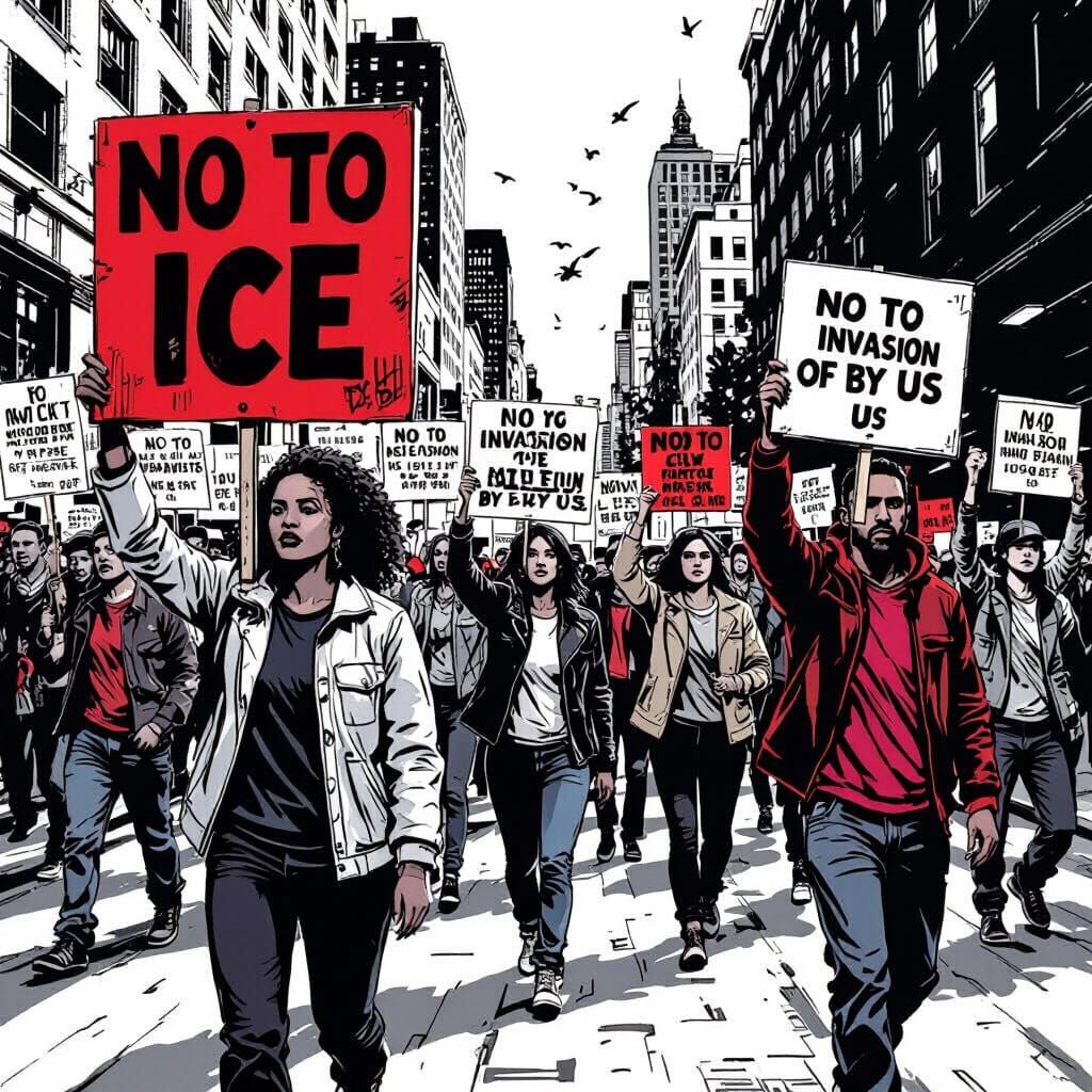 NO TO ICE  NO TO INVASION OF US BY US