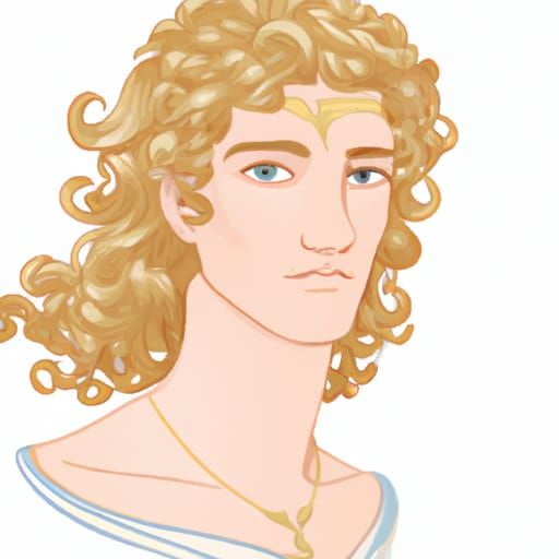 Realistic Greek God Apollo with Blond Hair