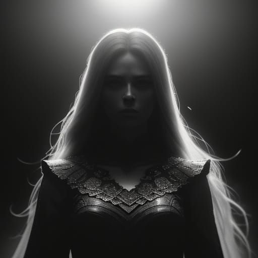 Woman in Moonlight: Hyper-Realistic Digital Art