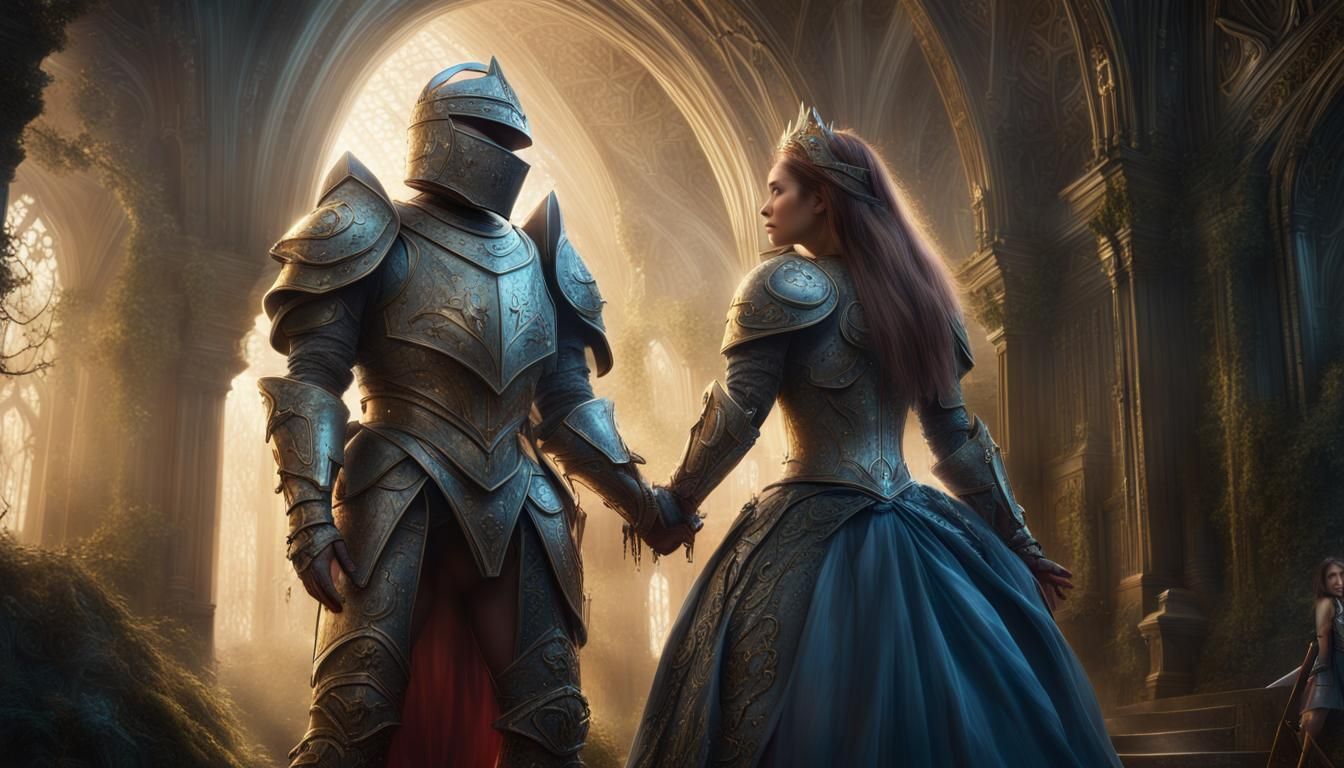Knight Rescues Princess in Sci-Fi Medieval Fantasy