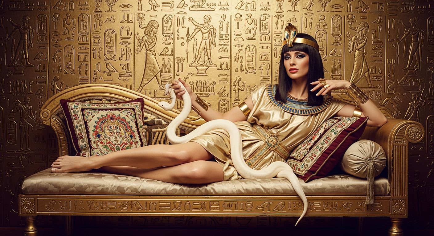 Egyptian Queen Lounging Seductively in Photorealistic Style