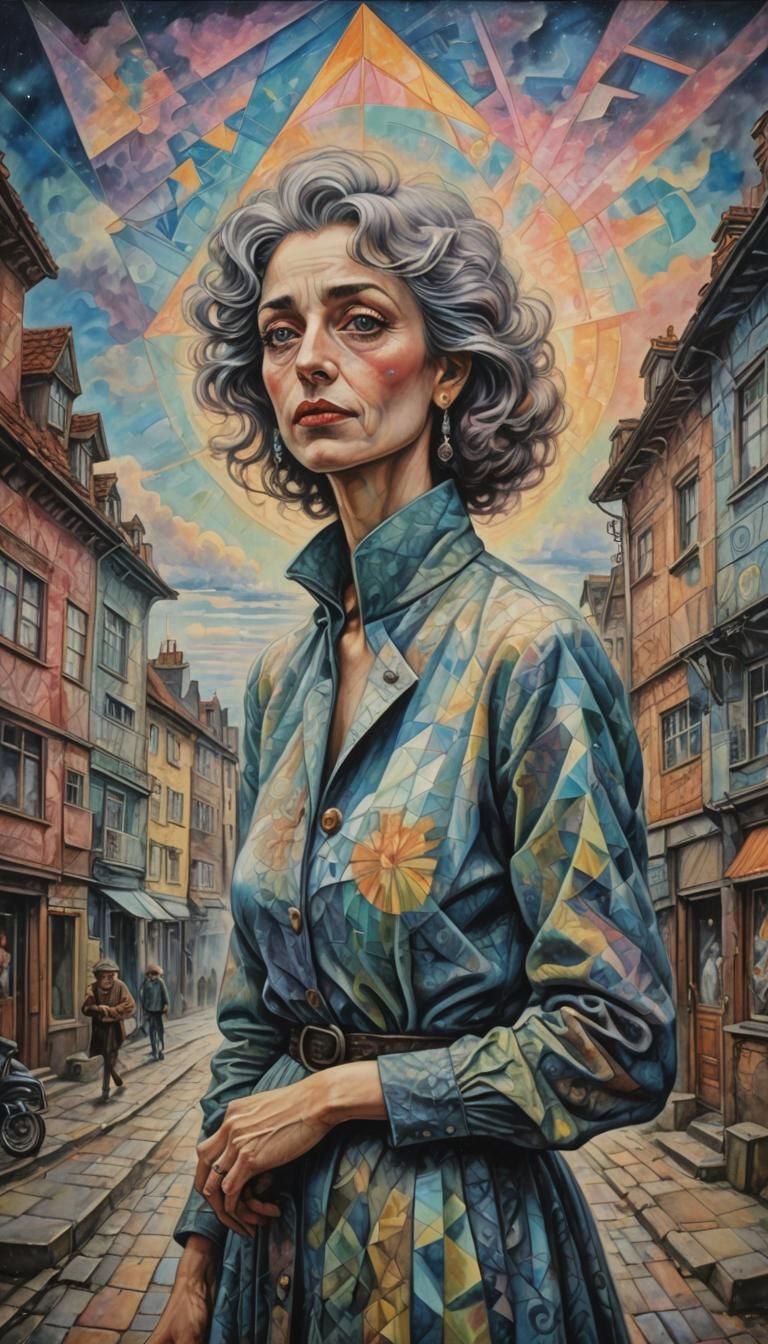 Dreamscape Geometry in Rococo Chiaroscuro Style