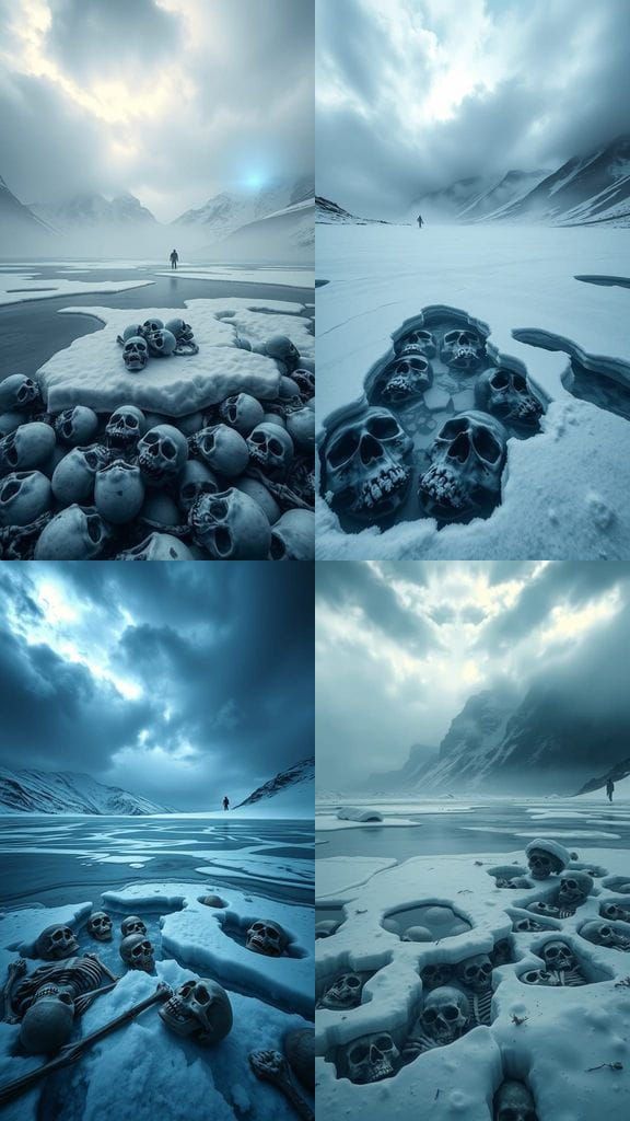 Eerie Frozen Lake Roopkund in the Himalayas