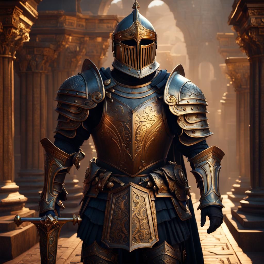 Armored Philosopher: Detailed Matte Painting