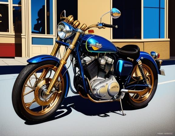 Classic Navy Bike in Pop Art Comic Style