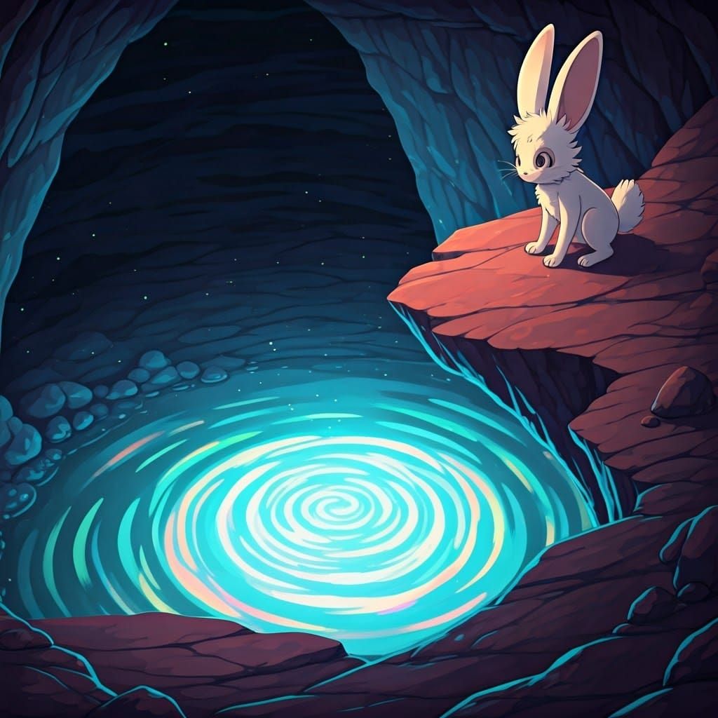 Mysterious Abyssal Landscape with Glowing Underworld