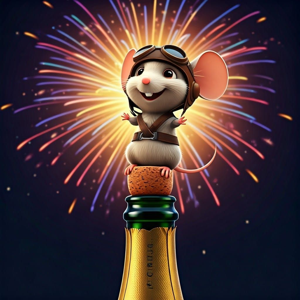 Joyful Mouse in Whimsical 3D Pixar Style