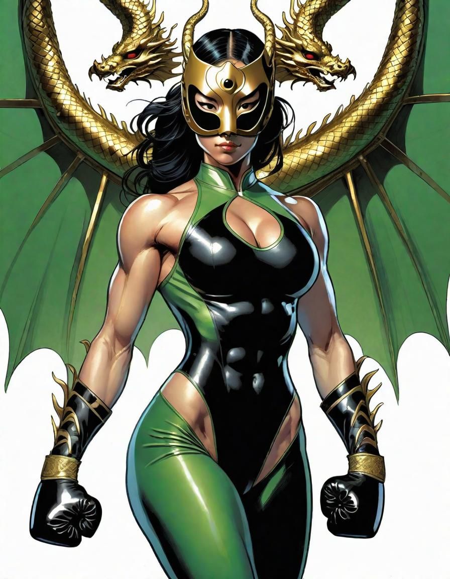Dragon Boxing Gloves Comic Book Art Portrait