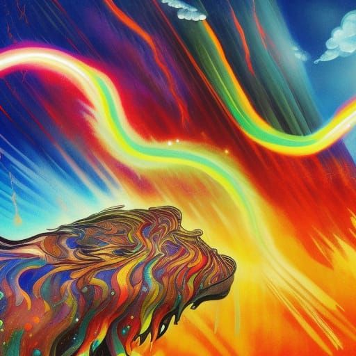 Noah's Ark and Rainbow Lightning: Hyperrealistic Concept Art