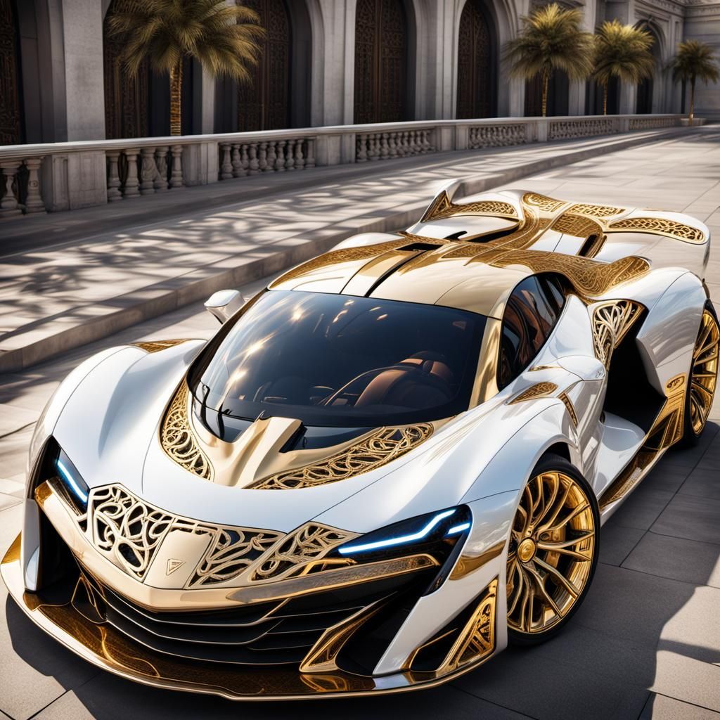 White and gold ratio complex lines and filigree, Electric fu...