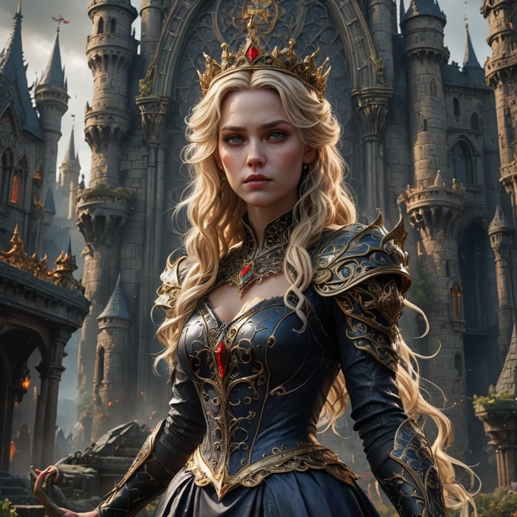 Evil Blonde Princess: Detailed Fantasy Art