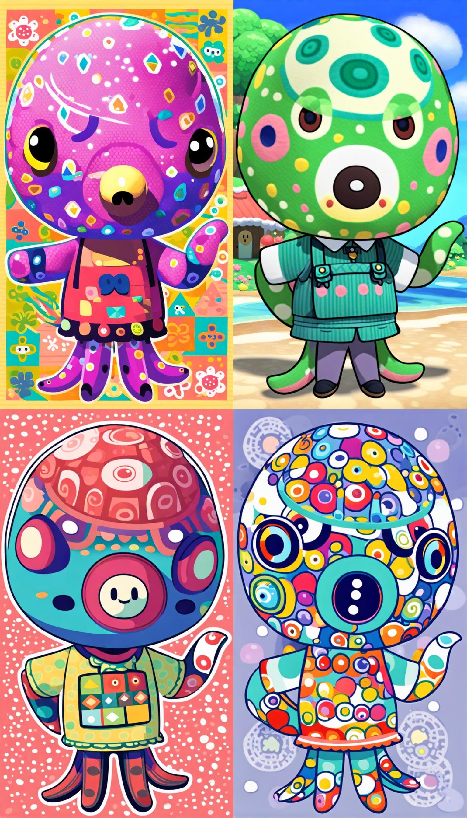Animal Crossing Octopus Character Illustration