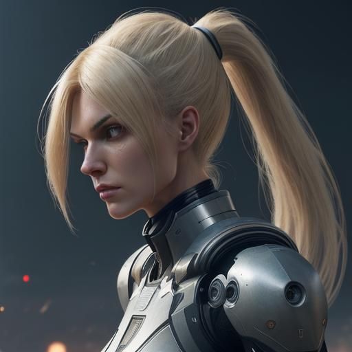 Teen in Sci-Fi Armor with Detailed Mech Design