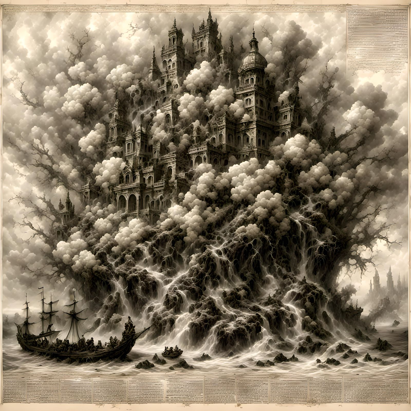 Surreal Landscape with Exotic Architecture