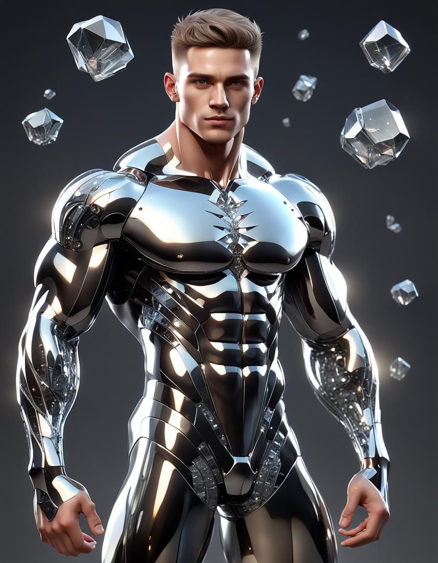 Cosmic Fractal Man in Photorealistic Style