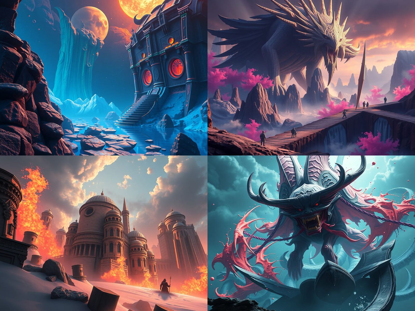 Fantastical Matte Painting with Deep Color in 8K