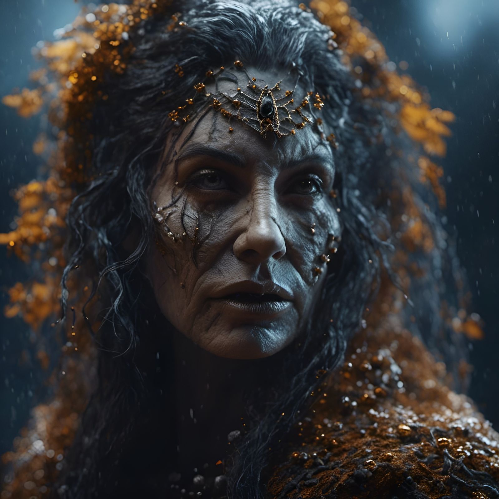 Photorealistic Portrait of a Mouldy Witch