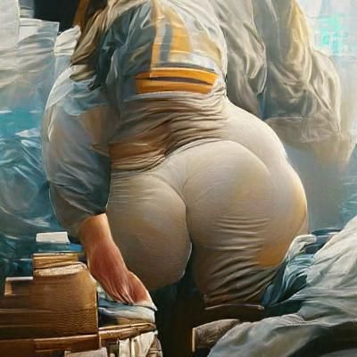 Oil Painting of a Curvaceous Woman in Realist Style